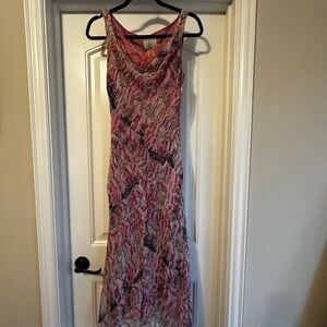 Silk Pink multicolored Maxi Dress